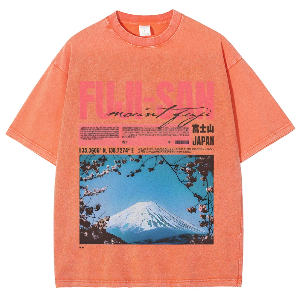 Mt Fuji Fuji-san Vintage Washed T-shirt