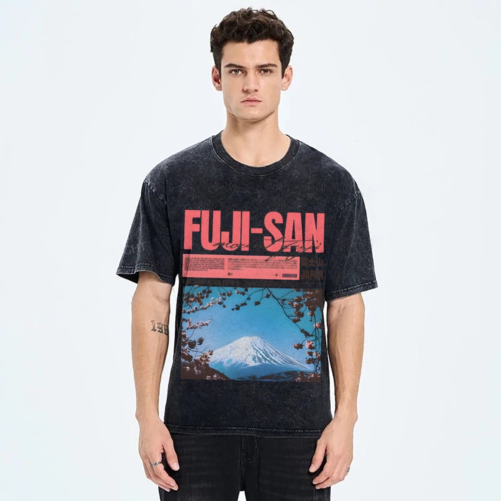 Mt Fuji Fuji-san Vintage Washed T-shirt