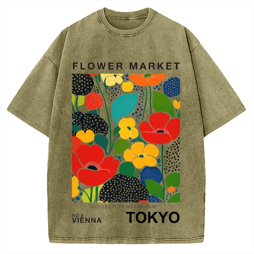 Tokyo Flower Market Vintage Washed T-shirt