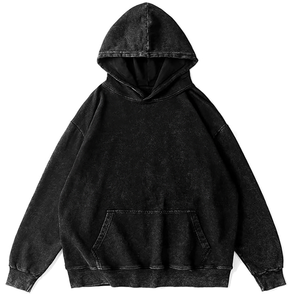 Cat Vintage Washed Cotton Back Art Hoodie