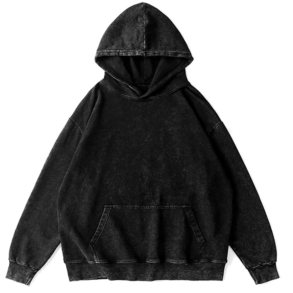 Cat Vintage Washed Cotton Back Art Hoodie