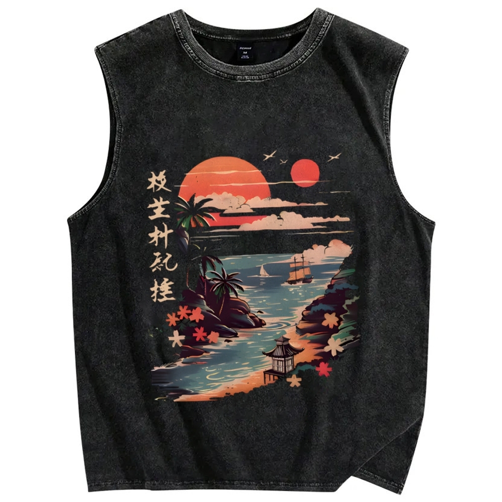 Okinawa Japan Vintage Distressed Washed Tank Top
