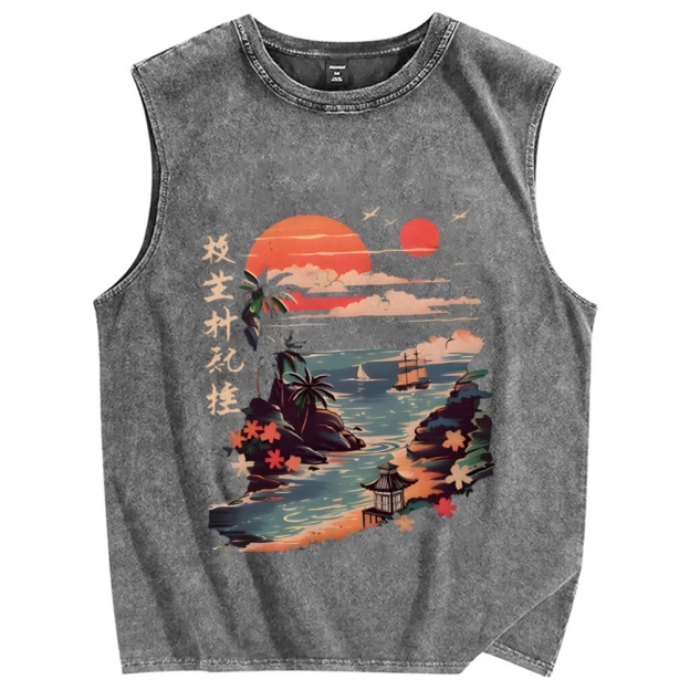 Okinawa Japan Vintage Distressed Washed Tank Top