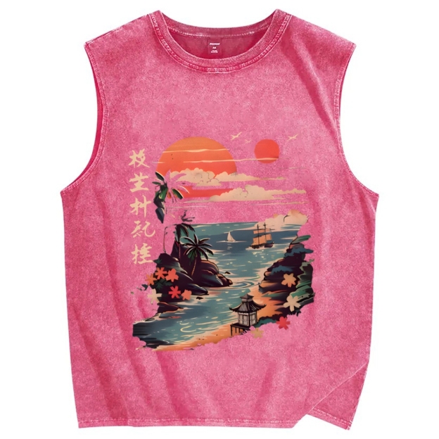 Okinawa Japan Vintage Distressed Washed Tank Top