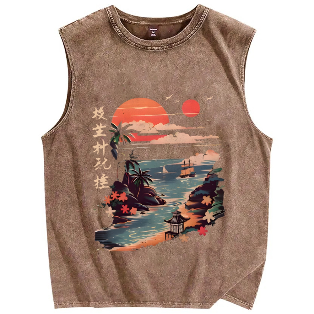 Okinawa Japan Vintage Distressed Washed Tank Top
