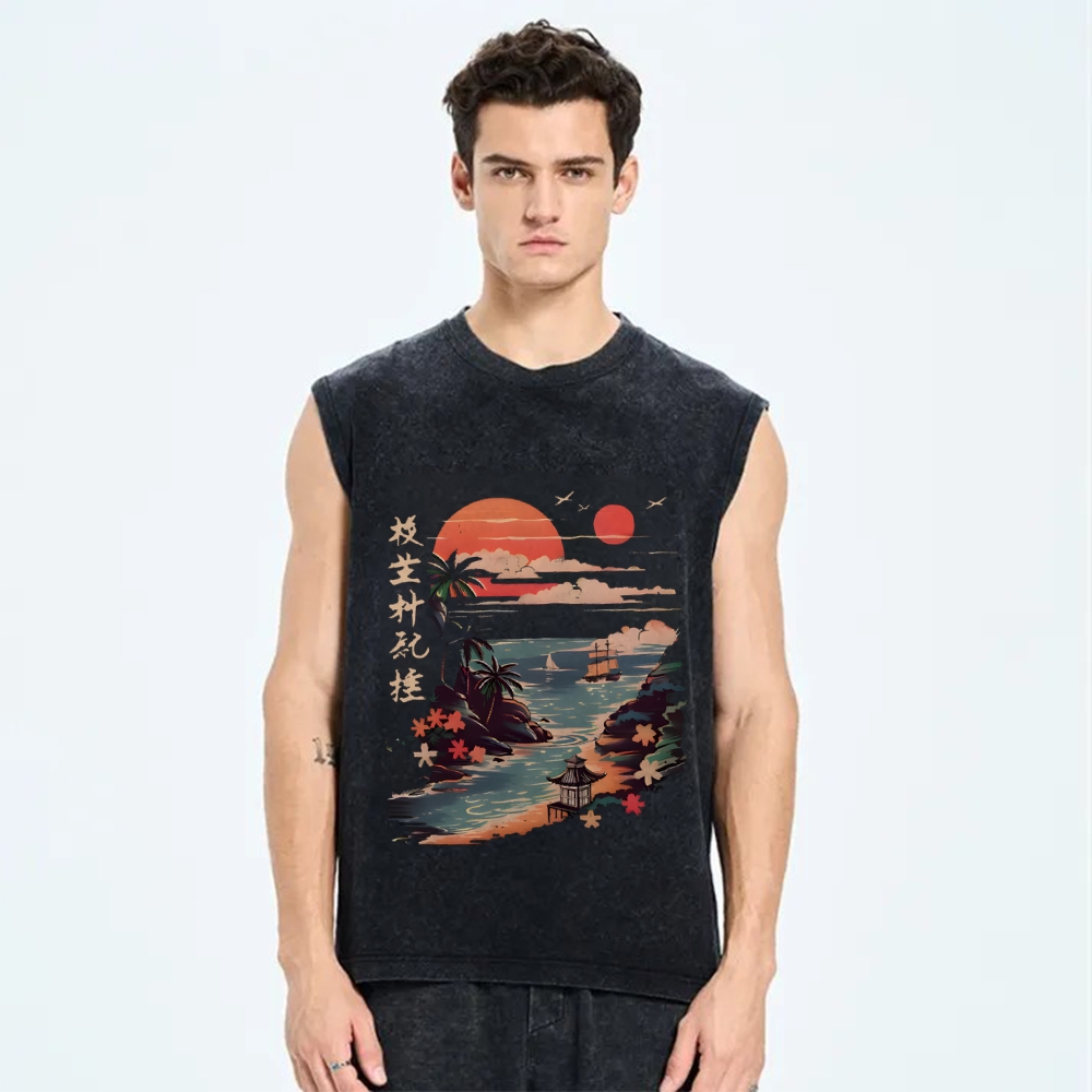 Okinawa Japan Vintage Distressed Washed Tank Top