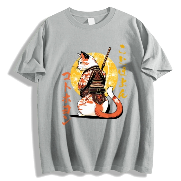 Japanese Cat Samurai Men's Classic Cotton T-Shirt