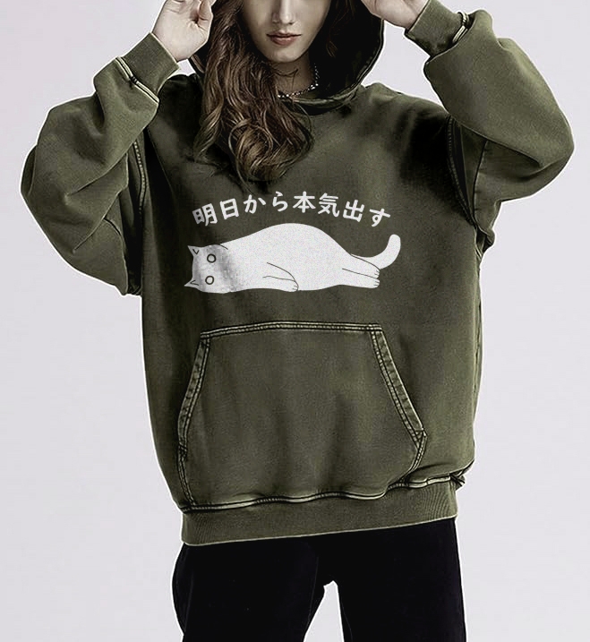 I'm Going To Get Serious Tomorrow Washed Hoodie