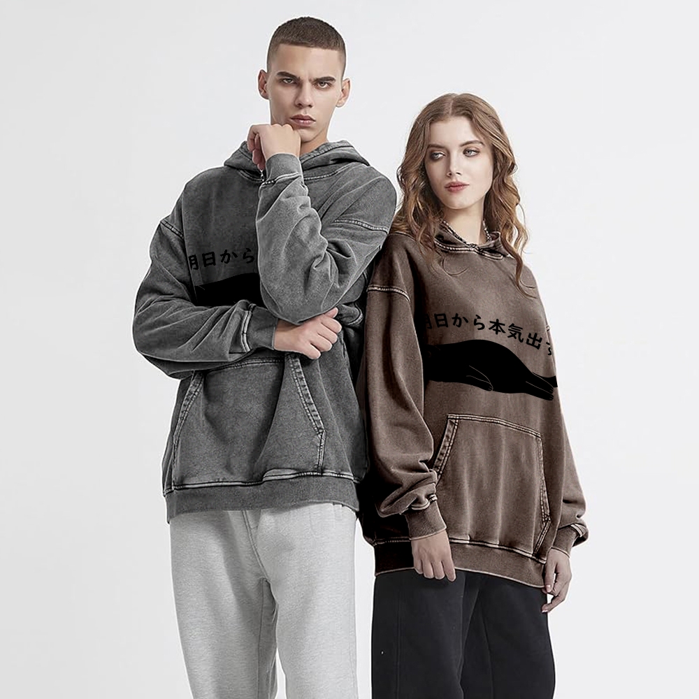 I'm Going To Get Serious Tomorrow Washed Hoodie