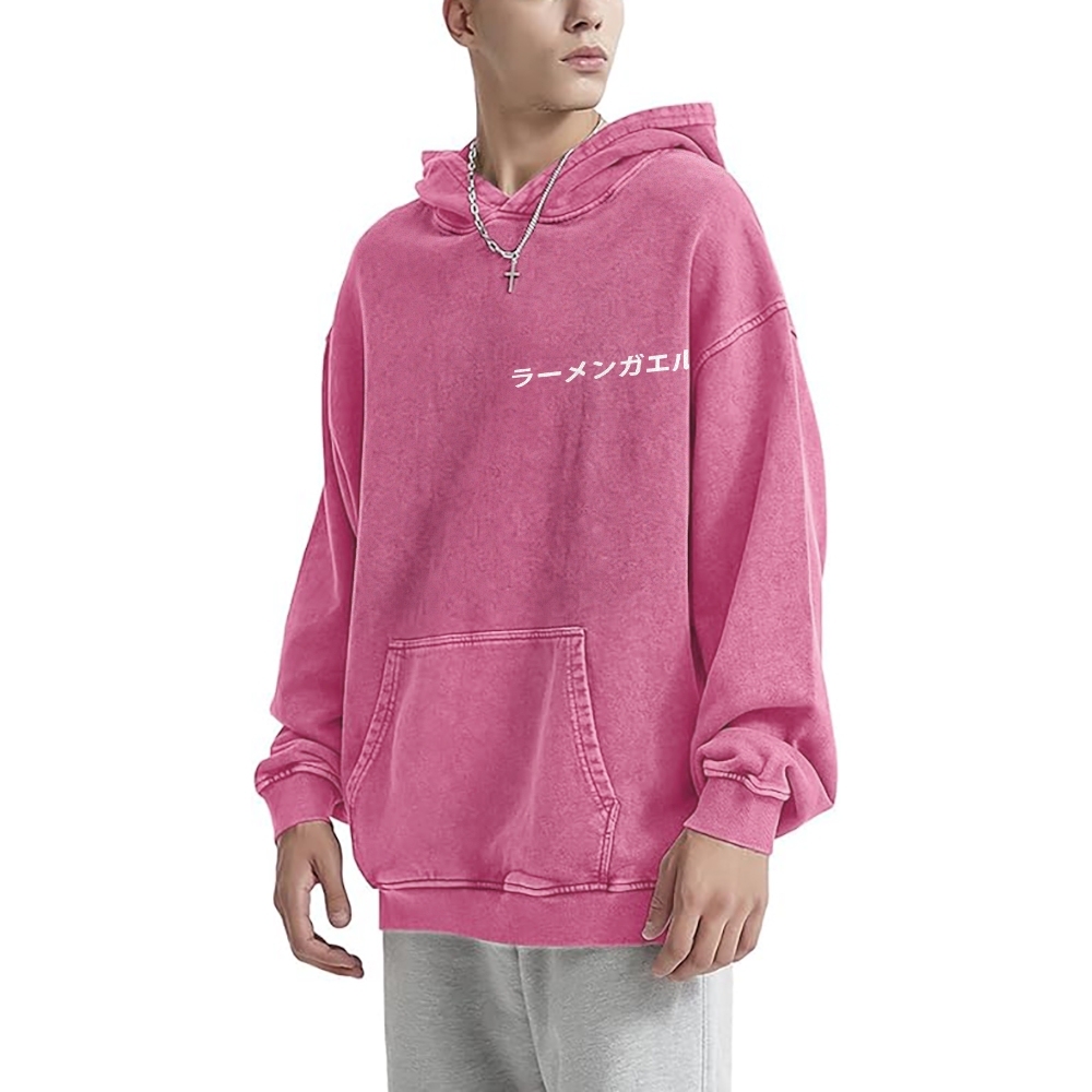 Frog Ramen Vintage Washed Cotton Back Art Hoodie