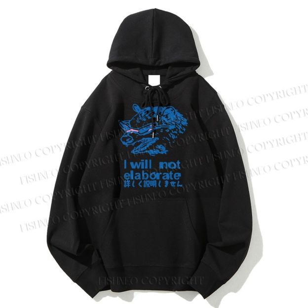 Unisex Casual Japanese Opossum Will Not Elaborate Cotton Printed Hoodie