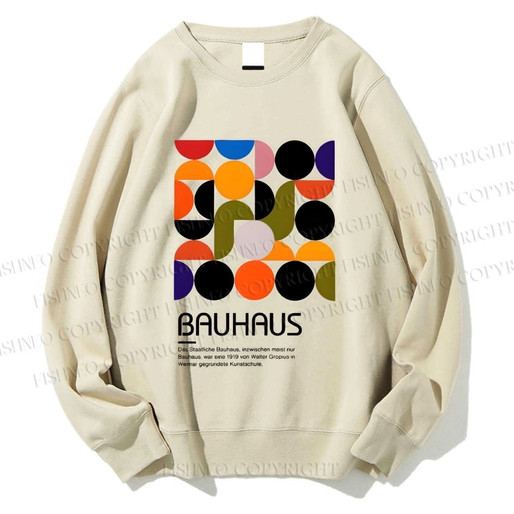Unisex Vintage Bauhaus Design Printed Sweatshirt