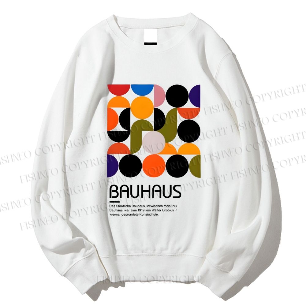 Unisex Vintage Bauhaus Design Printed Sweatshirt