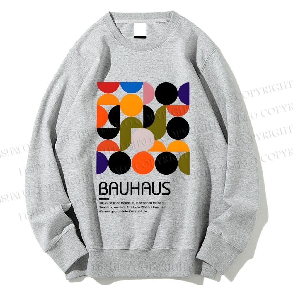 Unisex Vintage Bauhaus Design Printed Sweatshirt
