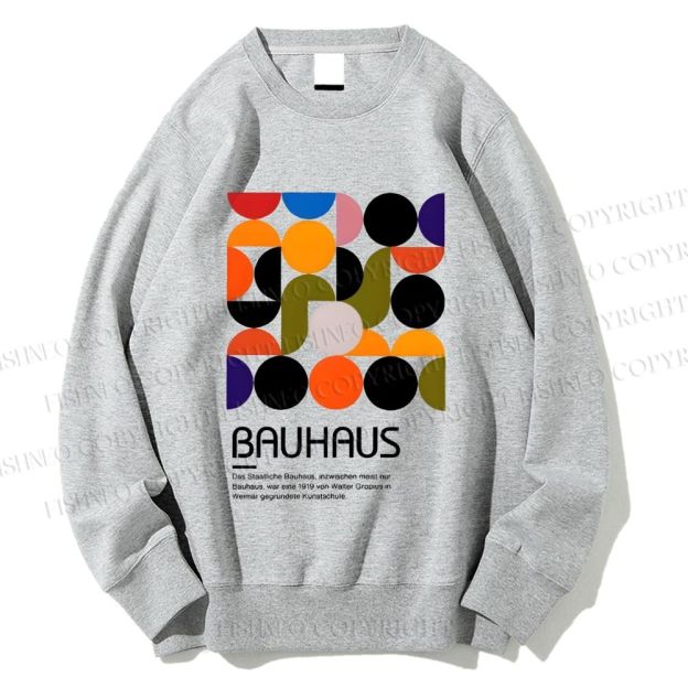 Unisex Vintage Bauhaus Design Printed Sweatshirt