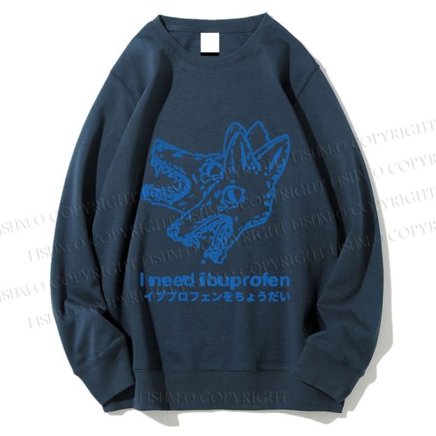 Unisex I need ibuprofen Wolf Vintage Printed Sweatshirt