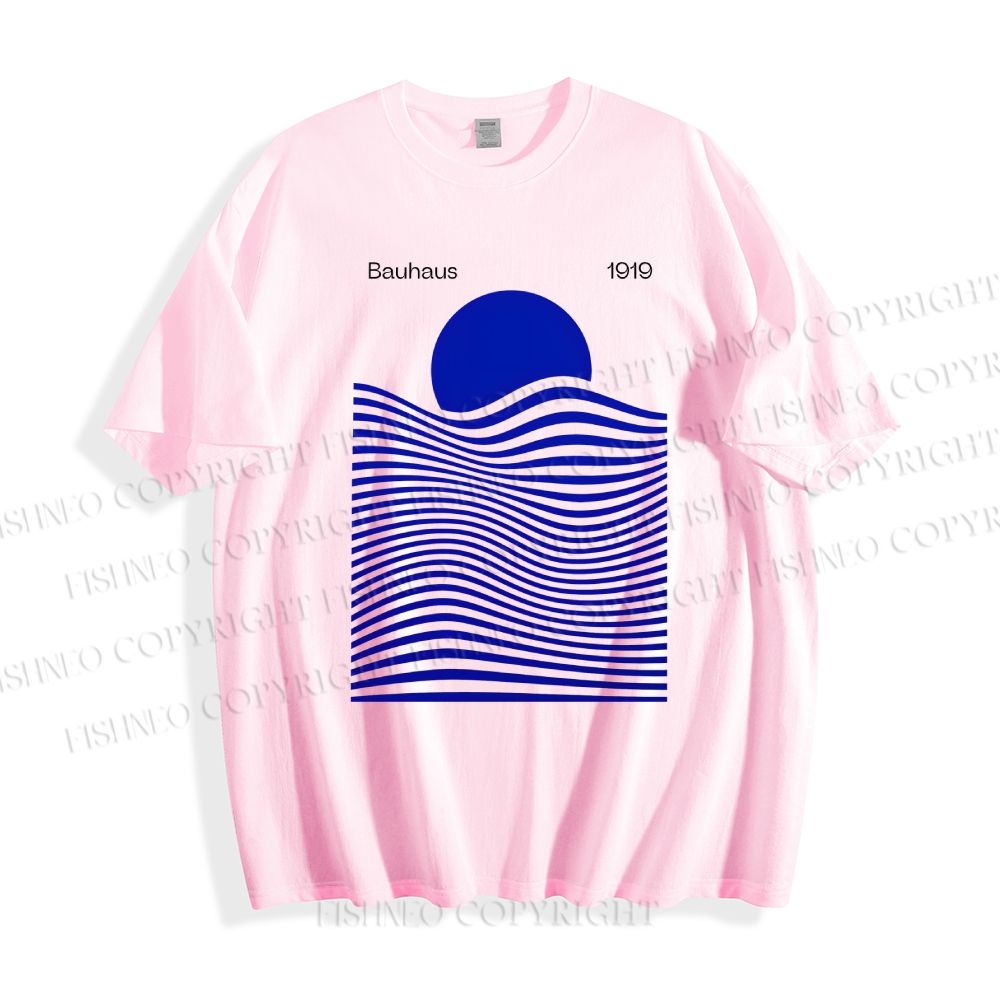 Unisex Sunrise Waves Printed Classic Cotton T-shirt