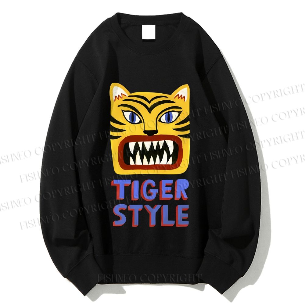 Unisex Tiger Style Printed Sweatshirt