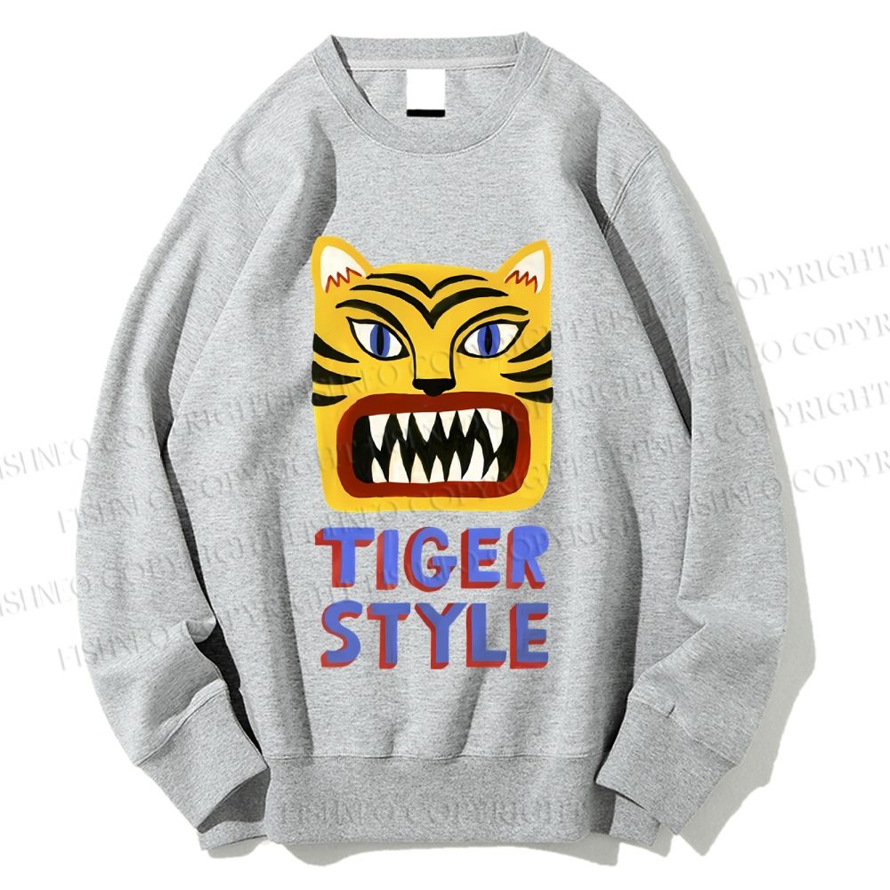 Unisex Tiger Style Printed Sweatshirt