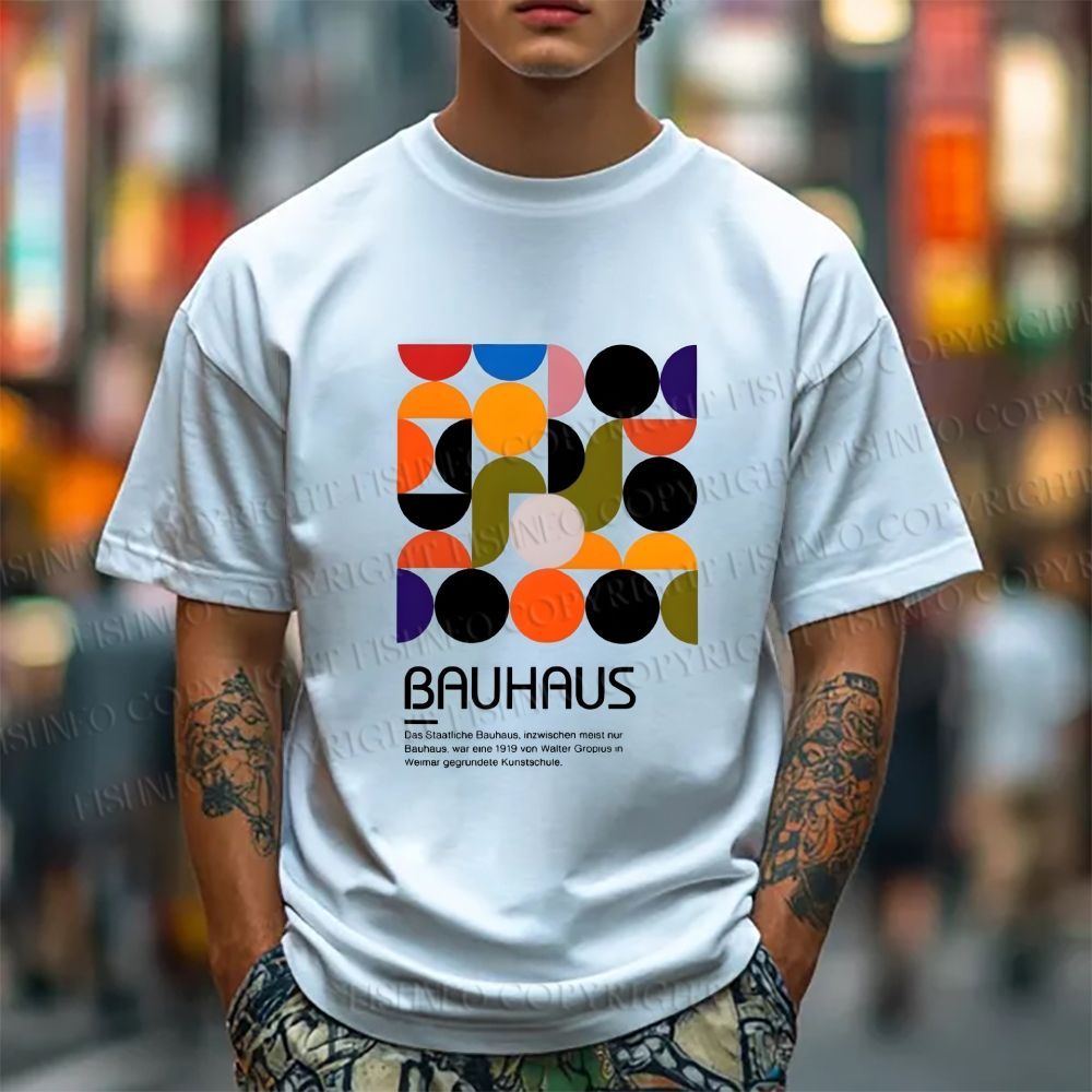 Unisex Classic Cotton Vintage Bauhaus Design T-shirt