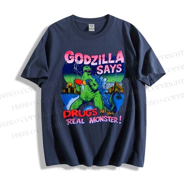 Unisex Godzilla Monsters Printed Classic Cotton T-shirt