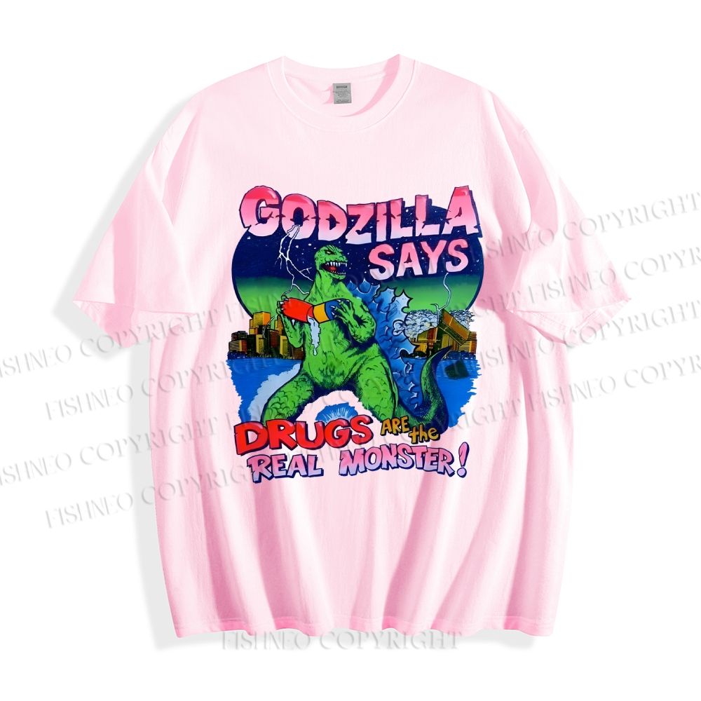 Unisex Godzilla Monsters Printed Classic Cotton T-shirt