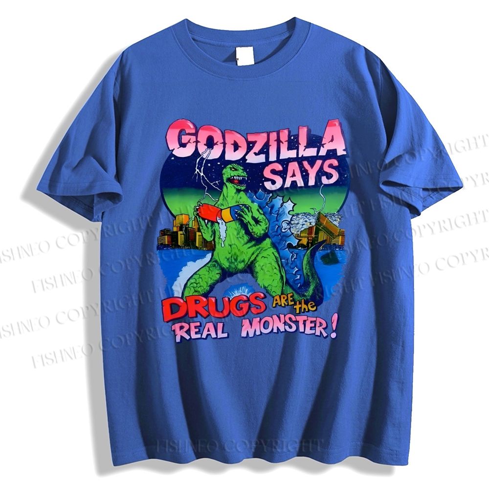 Unisex Godzilla Monsters Printed Classic Cotton T-shirt