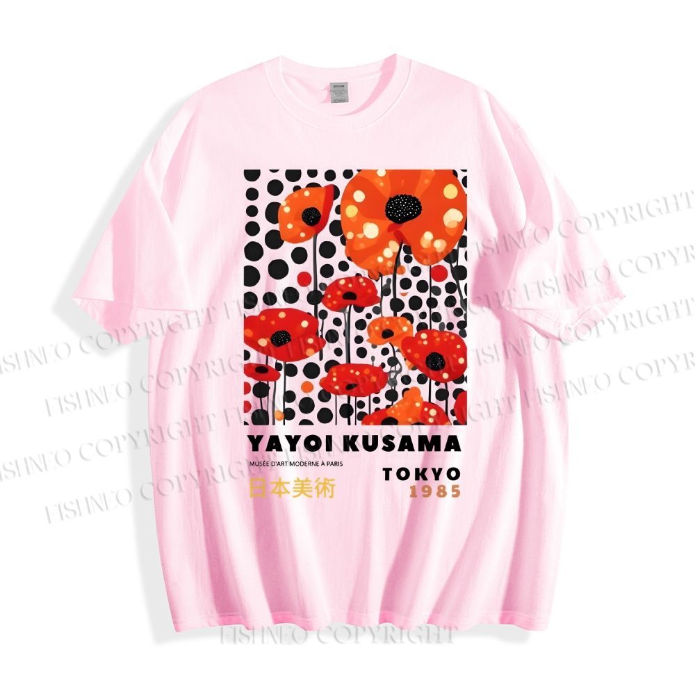 Unisex Japanese Yayoi Kusama Flower Classic Cotton T-shirt