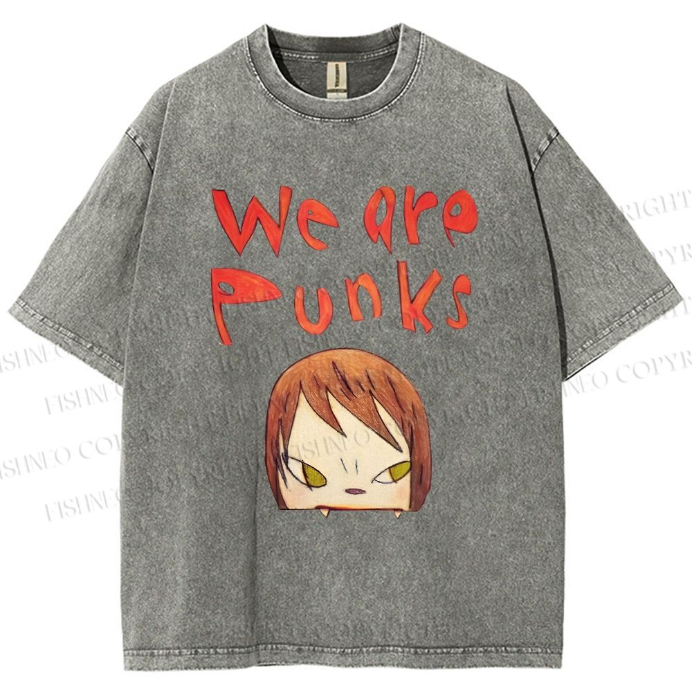 Unisex Yoshitomo Nara Printed Washed Tee