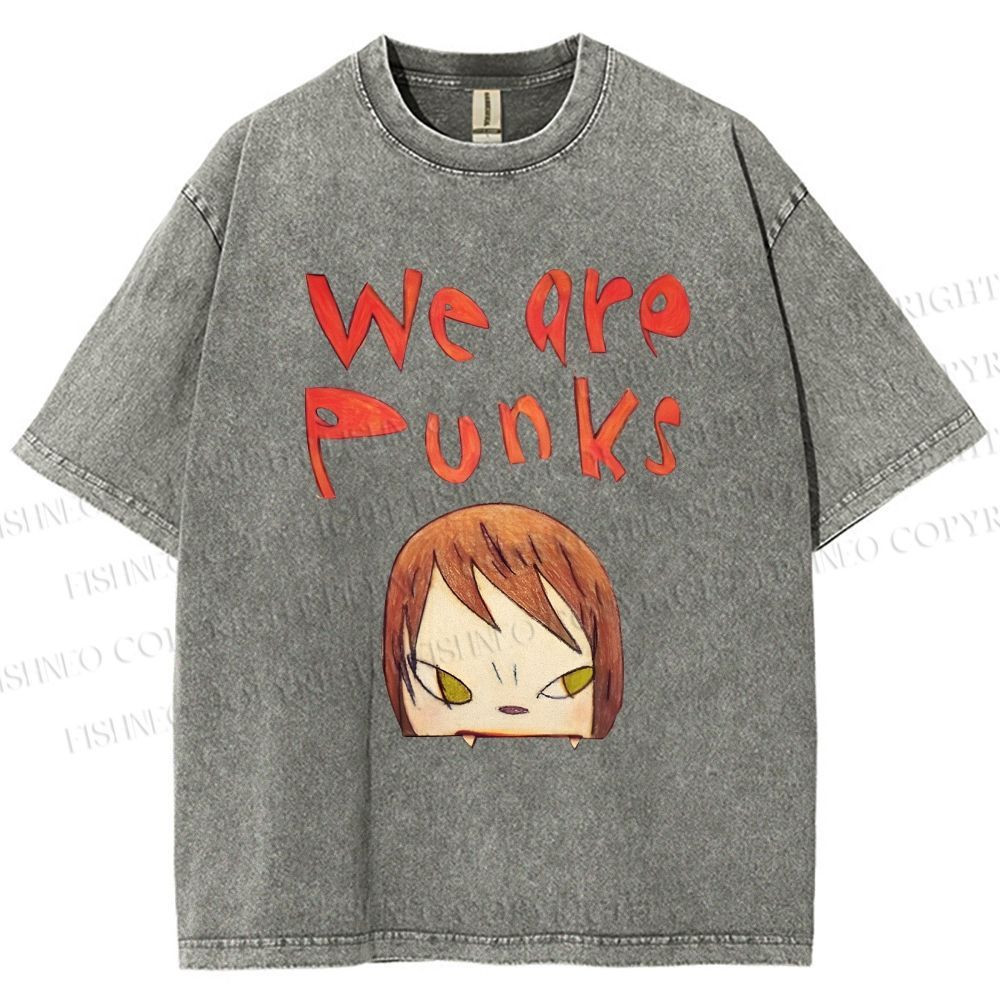 Unisex Yoshitomo Nara Printed Washed Tee