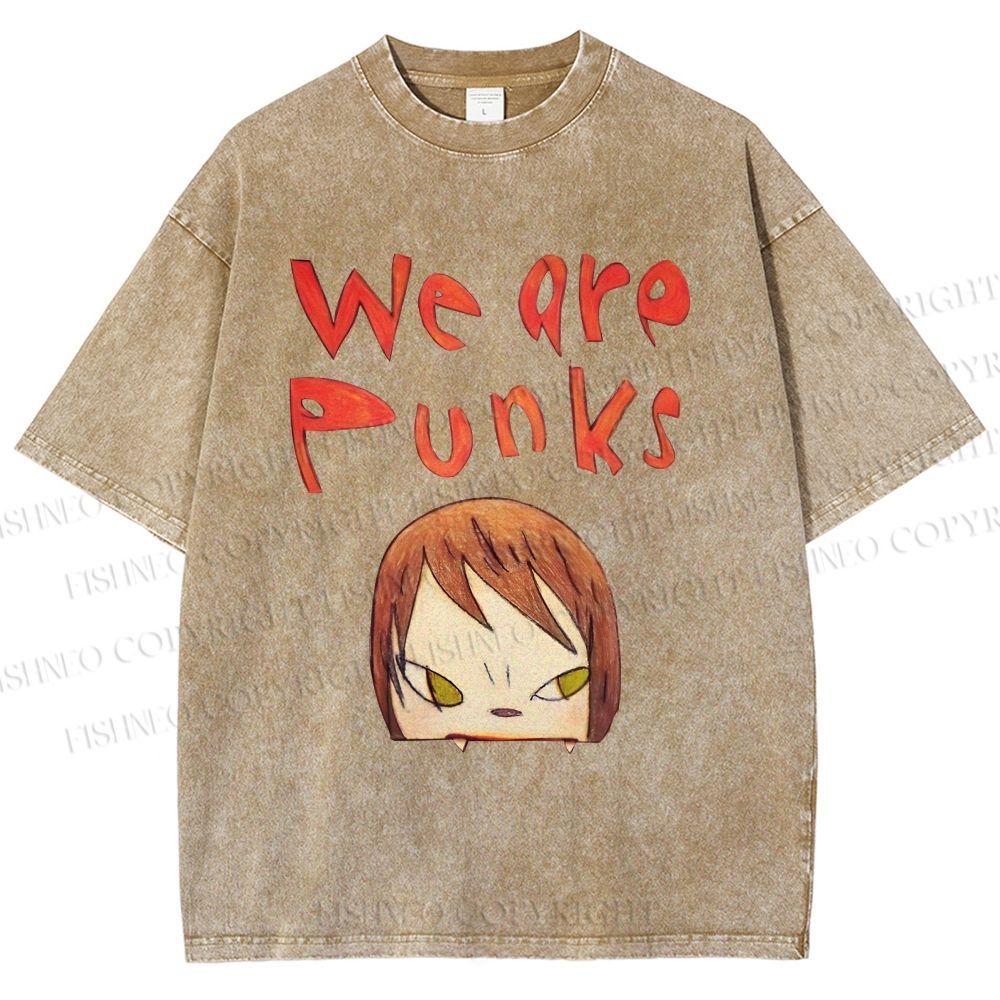 Unisex Yoshitomo Nara Printed Washed Tee