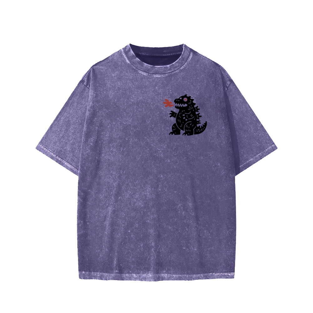 Unisex Lucky Monster Tokyo Japan Front And Back Printed Washed Tee