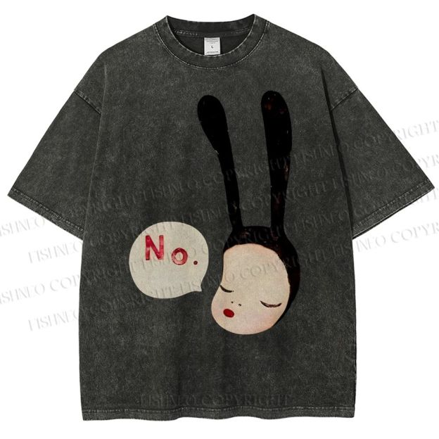 Unisex Yoshitomo Nara Printed Washed Tee