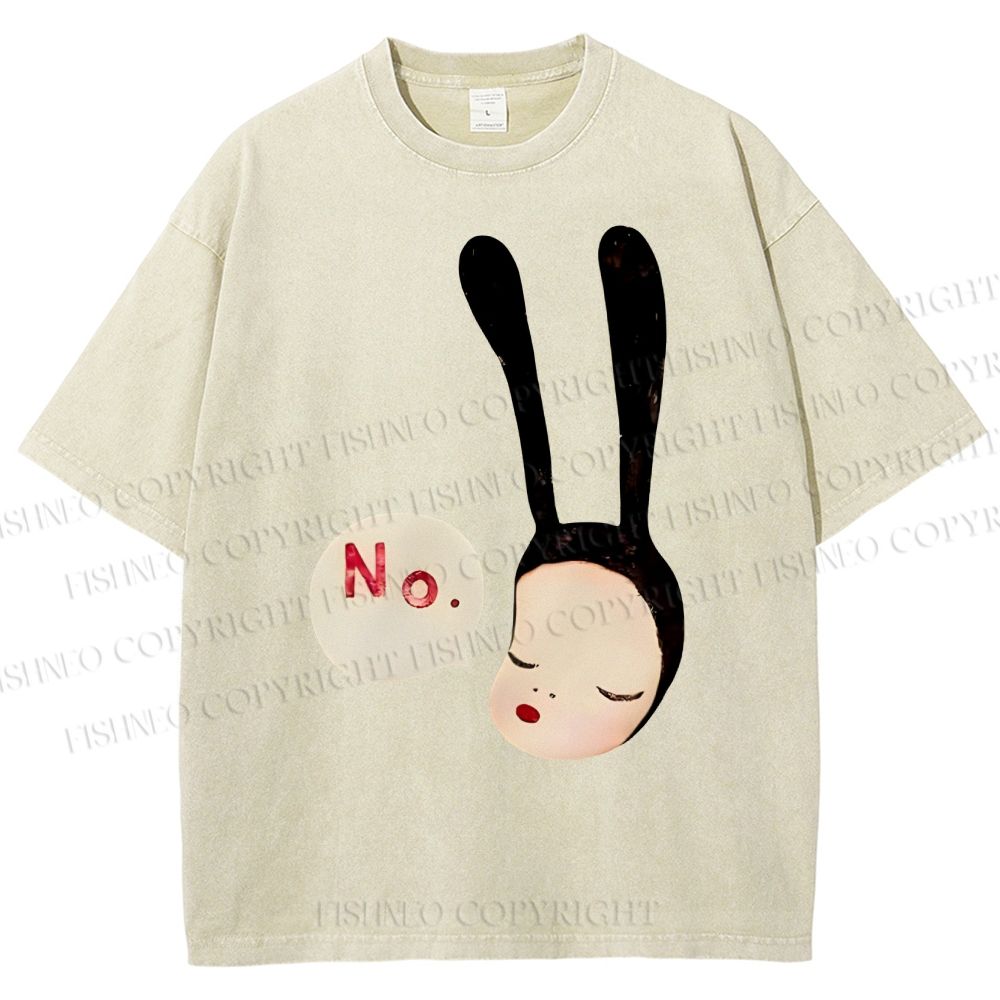 Unisex Yoshitomo Nara Printed Washed Tee