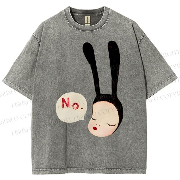 Unisex Yoshitomo Nara Printed Washed Tee