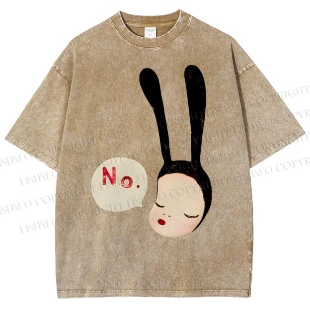 Unisex Yoshitomo Nara Printed Washed Tee