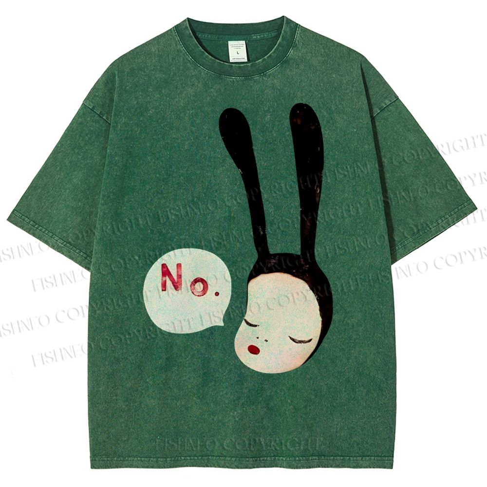 Unisex Yoshitomo Nara Printed Washed Tee