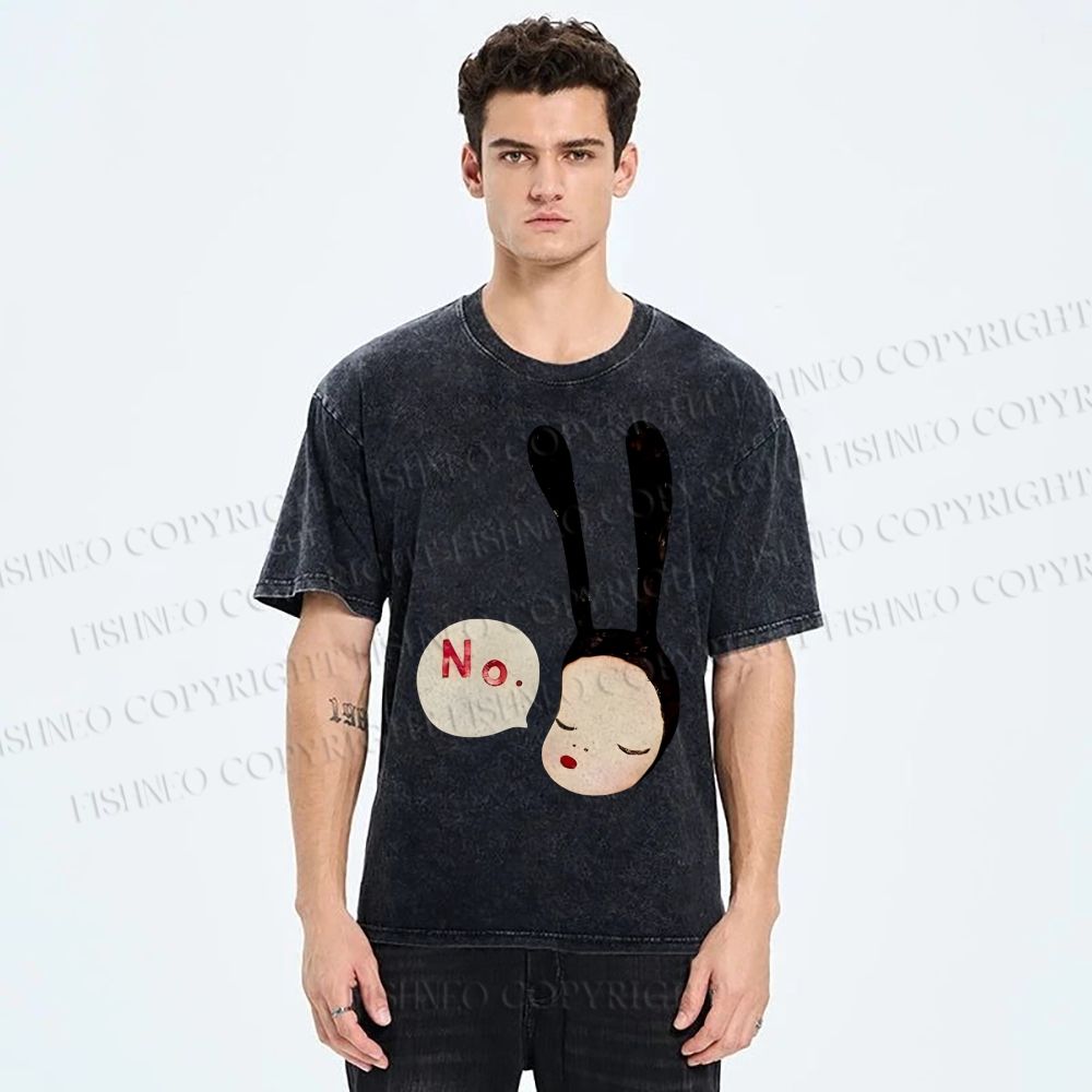 Unisex Yoshitomo Nara Printed Washed Tee