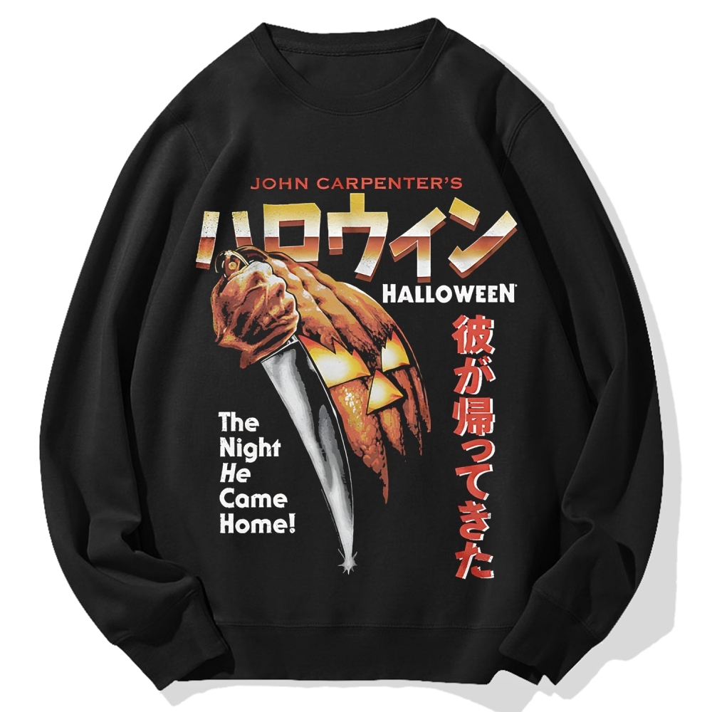 Japanese Movie Halloween Pumpkin Cotton Sweatshirt