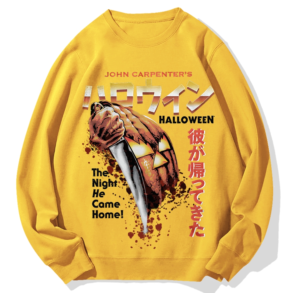 Japanese Movie Halloween Pumpkin Cotton Sweatshirt