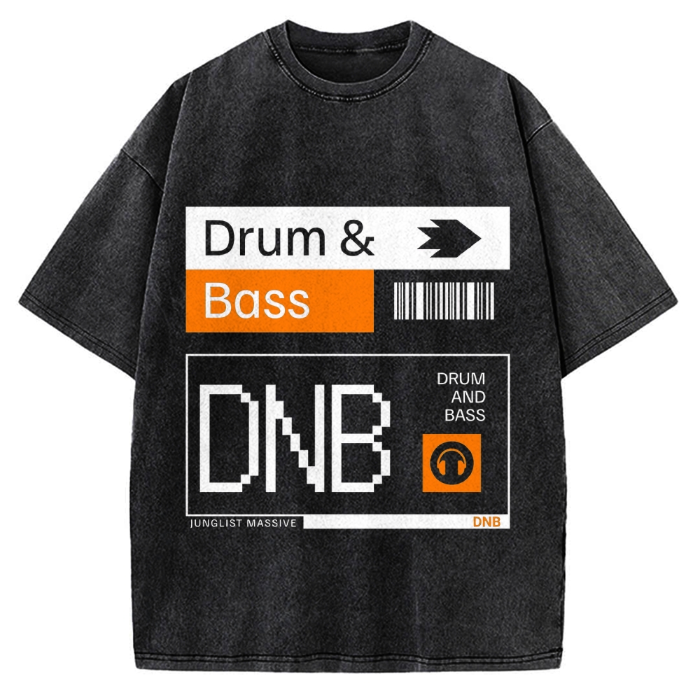 Drum & Bass DNB Ticket Vintage Washed T-shirt