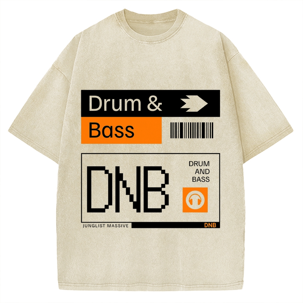 Drum & Bass DNB Ticket Vintage Washed T-shirt