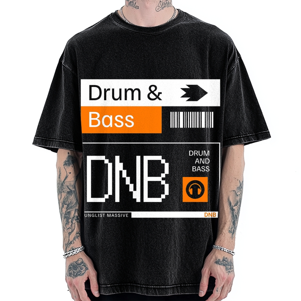 Drum & Bass DNB Ticket Vintage Washed T-shirt