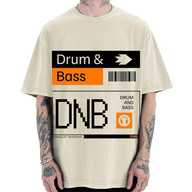 Drum & Bass DNB Ticket Vintage Washed T-shirt