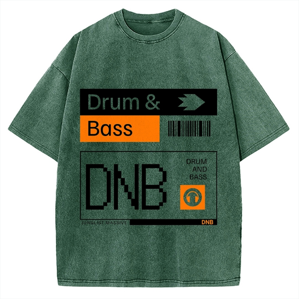 Drum & Bass DNB Ticket Vintage Washed T-shirt