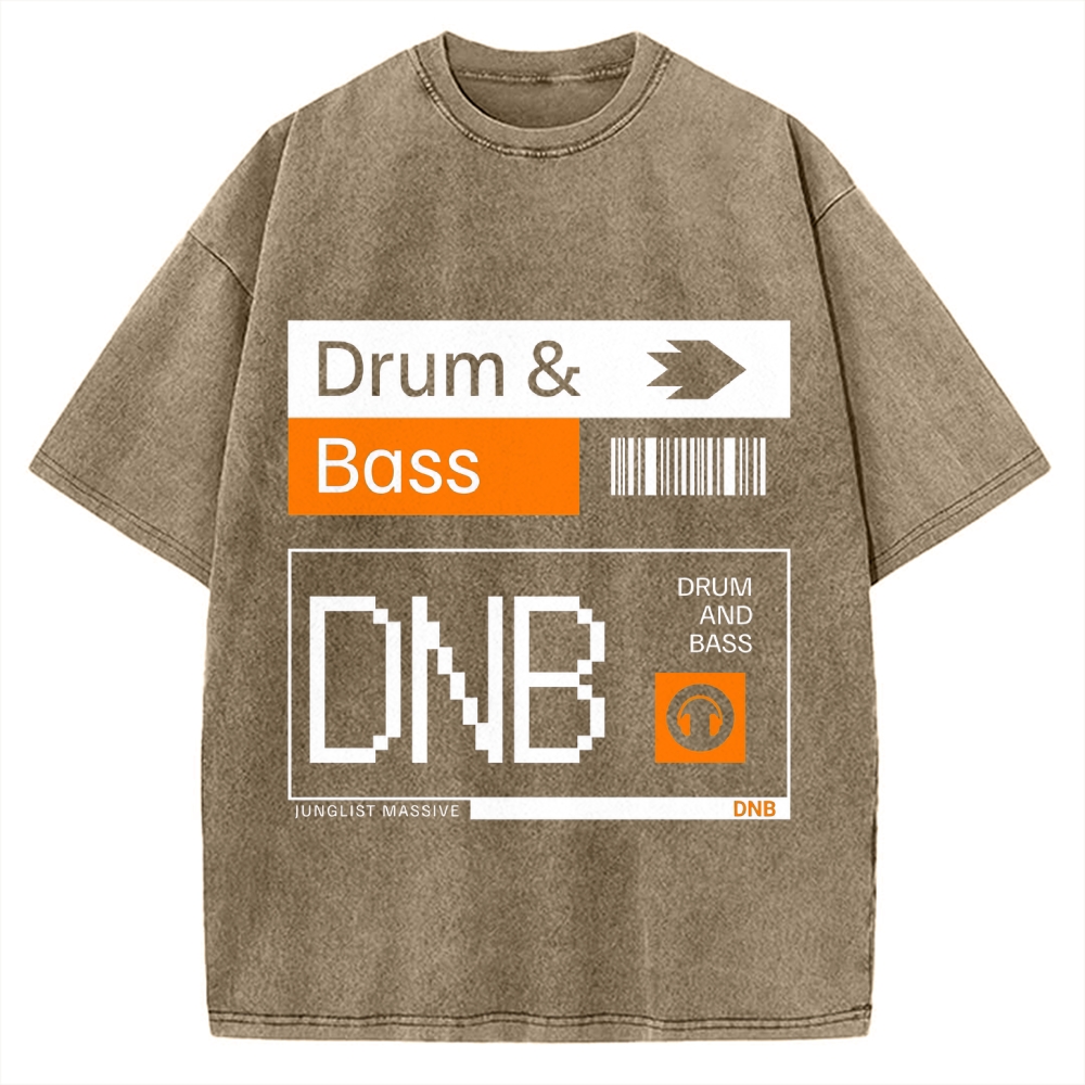 Drum & Bass DNB Ticket Vintage Washed T-shirt
