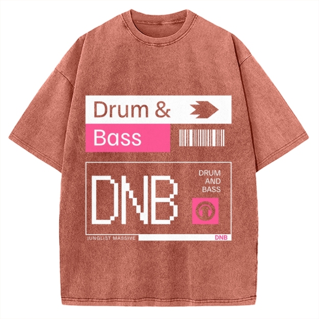 Drum & Bass DNB Ticket Vintage Washed T-shirt