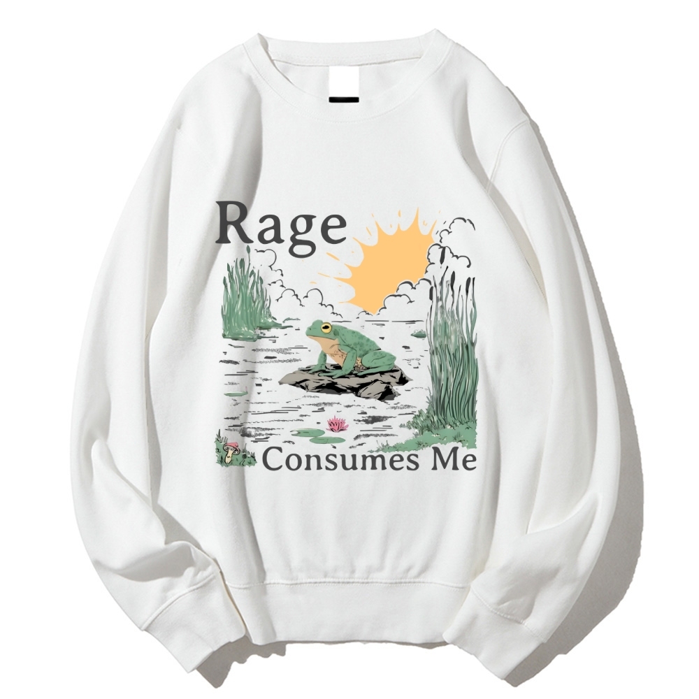 Rage Consumes Me Frog Cotton Sweatshirt