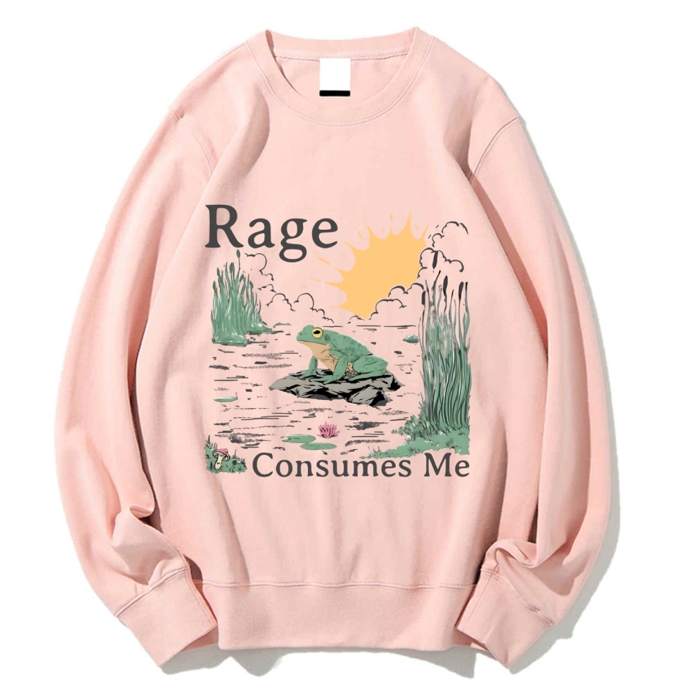 Rage Consumes Me Frog Cotton Sweatshirt