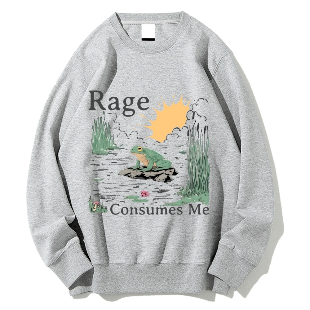 Rage Consumes Me Frog Cotton Sweatshirt